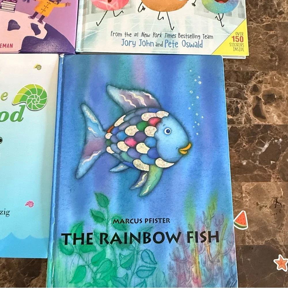 Kids Hardcover Book Bundle – Rainbow Fish, Purple People, Eggscape – Like New